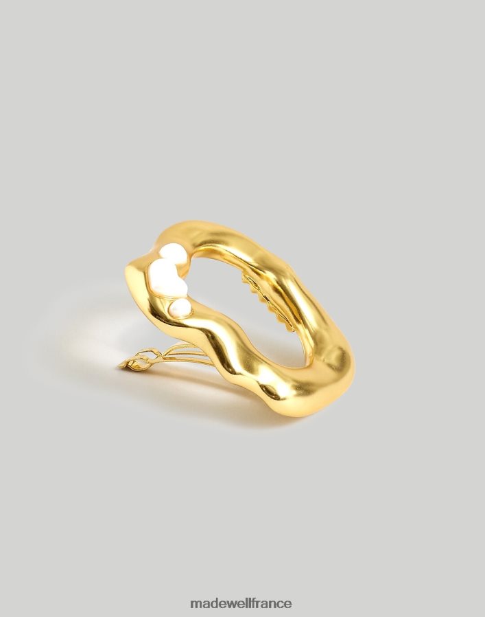 accessoires fr Madewell femmes barrette sculpturale en forme de cercle de perles or vintage DX8828776