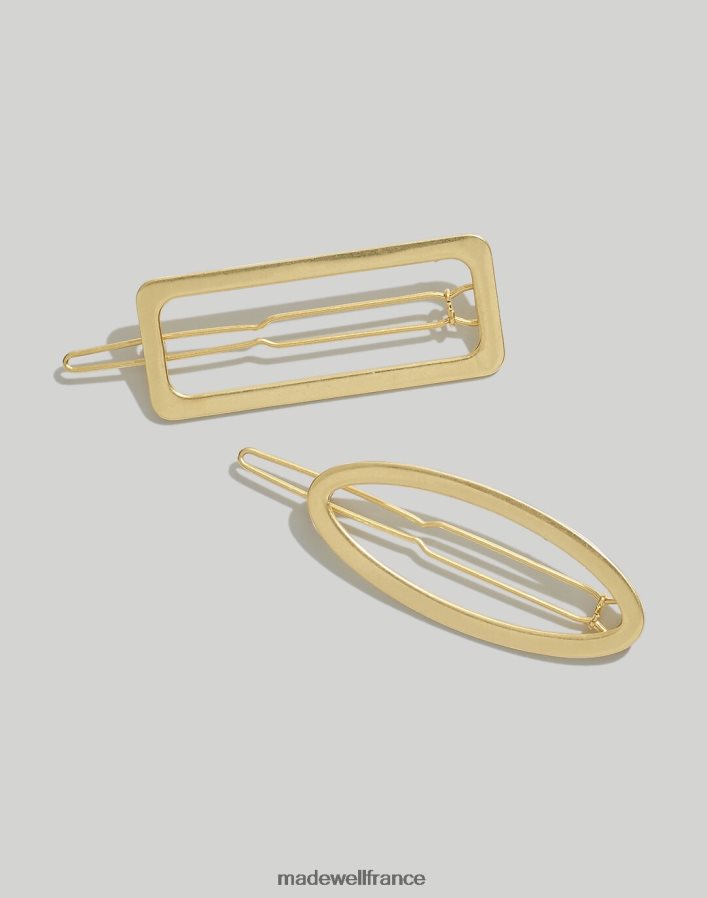 accessoires fr Madewell femmes lot de deux barrettes à cheveux ouvertes or vintage DX8828764