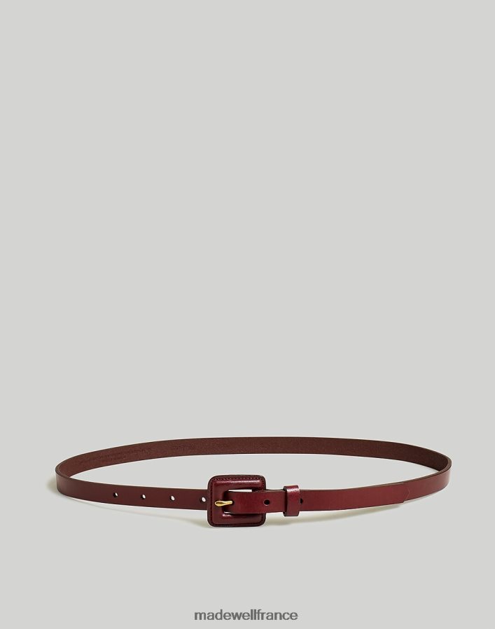 accessoires fr Madewell femmes ceinture à boucle recouverte de cuir grainé cabernet foncé DX8828745