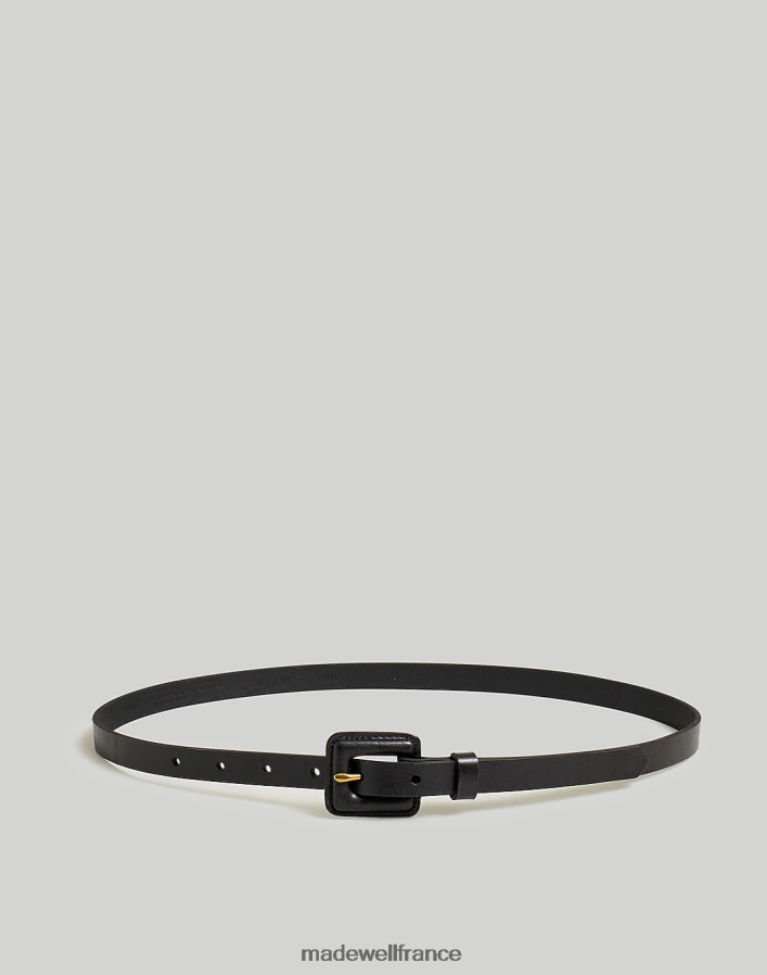 accessoires fr Madewell femmes ceinture à boucle recouverte de cuir grainé vrai noir DX8828746