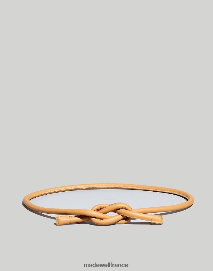 accessoires fr Madewell femmes ceinture tubulaire en cuir à nouer brun ambré DX8828749