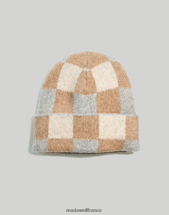 accessoires fr Madewell femmes bonnet à carreaux pierre ponce DX8828803