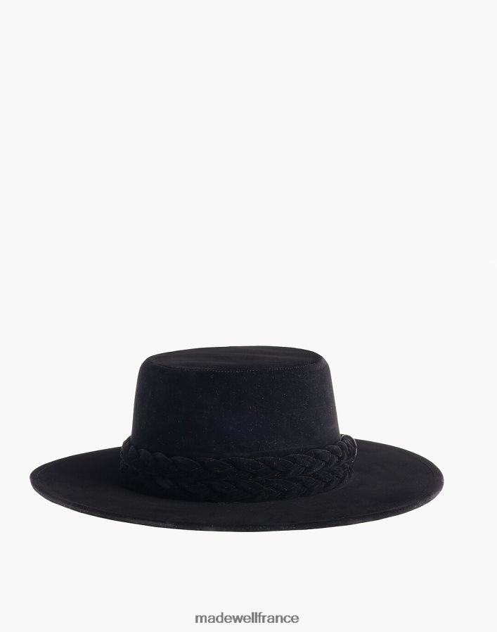 accessoires fr Madewell femmes chapeau canotier constellation en velours asn noir DX88281244