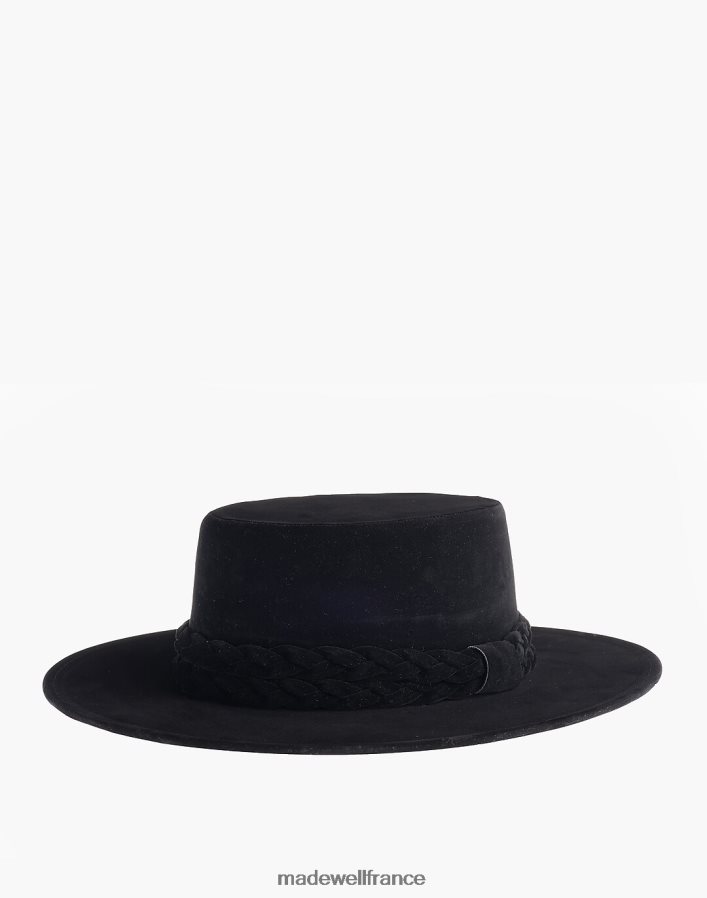 accessoires fr Madewell femmes chapeau canotier constellation en velours asn noir DX88281244