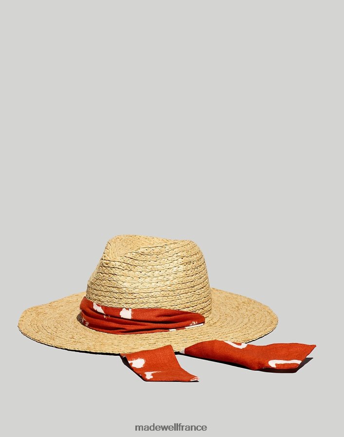 accessoires fr Madewell femmes chapeau de paille caroline z hurley rouge rémanent DX88281796