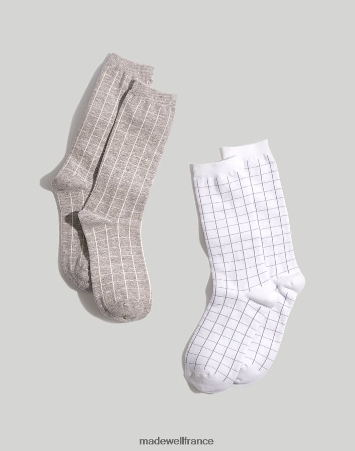 accessoires fr Madewell femmes lot de deux paires de chaussettes à carreaux vrai noir multi DX88281023