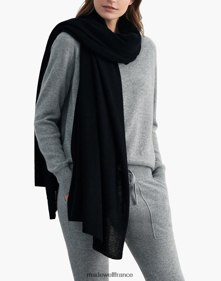accessoires fr Madewell femmes écharpe de voyage en cachemire Warren noir DX88282399