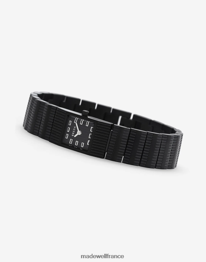 accessoires fr Madewell femmes montre-bracelet breda en acier inoxydable plaqué « groove » et en métal noir DX88281313