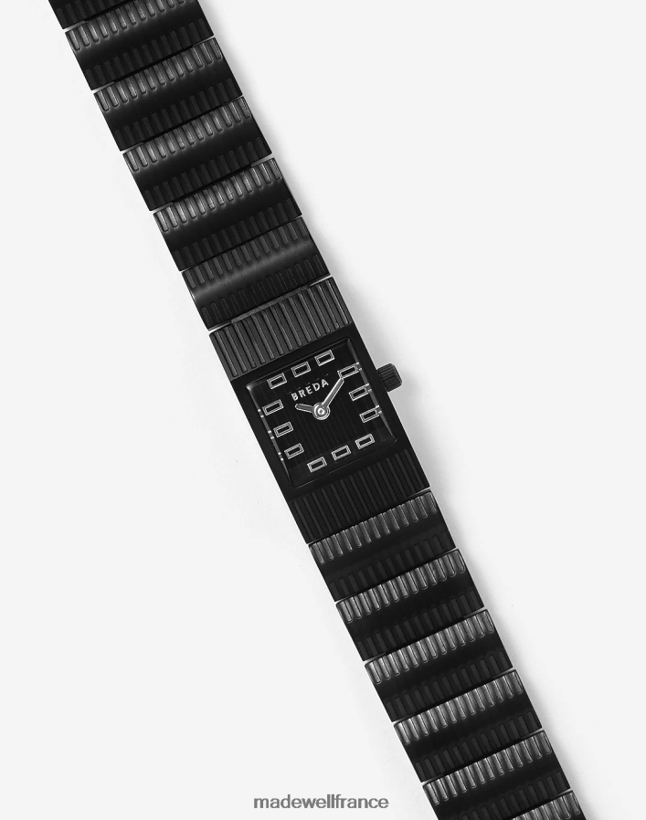 accessoires fr Madewell femmes montre-bracelet breda en acier inoxydable plaqué « groove » et en métal noir DX88281313