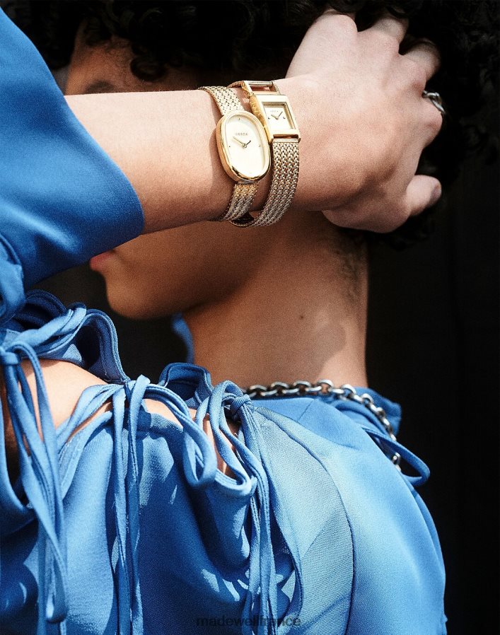 accessoires fr Madewell femmes montre-bracelet en maille attachée Breda Revel, 18 mm or DX88281320