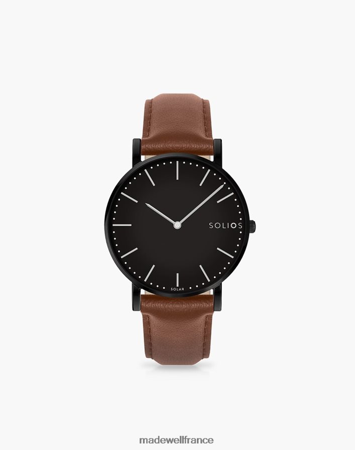 accessoires fr Madewell femmes solios regarde le tout solaire - bracelet en cuir écologique végétalien noir DX88282286