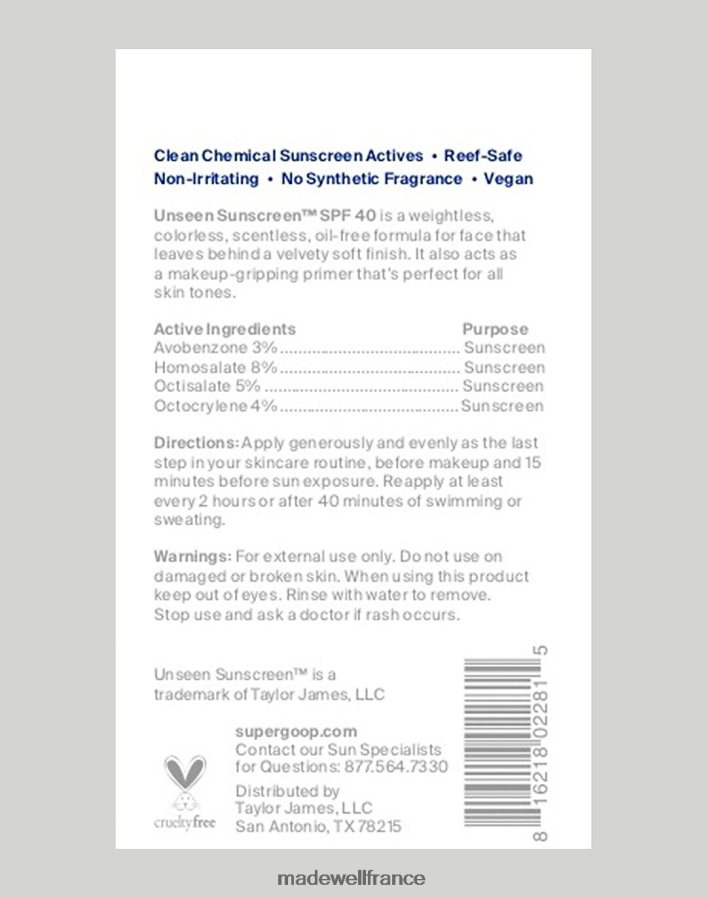 accessoires fr Madewell femmes supergoop ! crème solaire invisible FPS 40 DX88281146