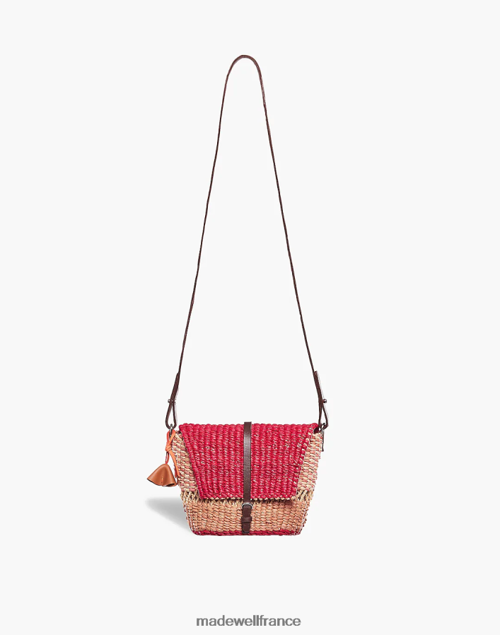 accessoires fr Madewell femmes aaks sac à bandoulière en raphia bika rubis multi DX88281166