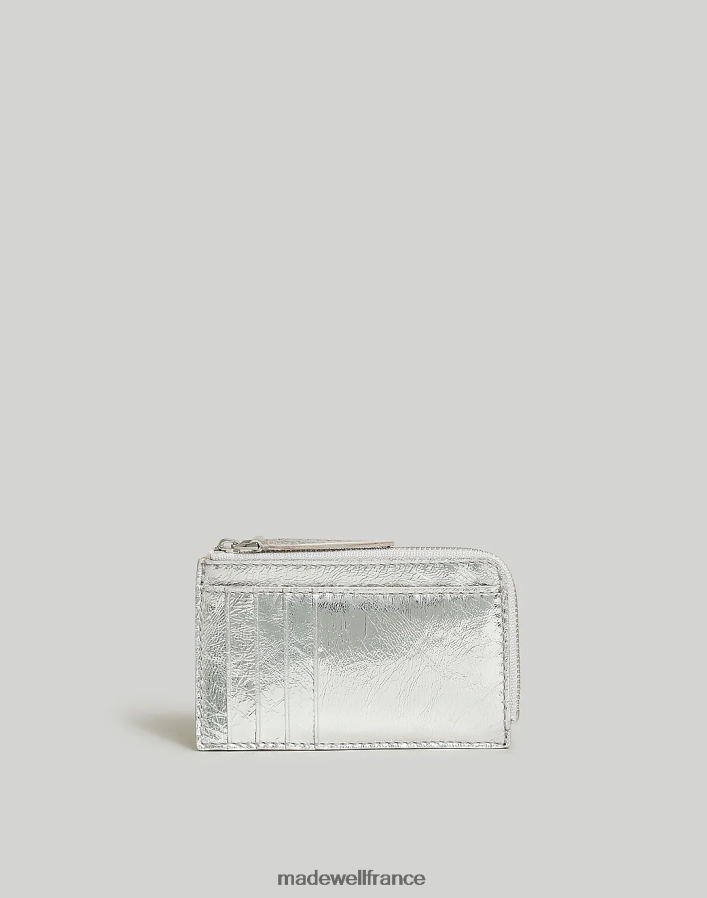 accessoires fr Madewell femmes l'essentiel porte-cartes zippé argent brillant DX8828687