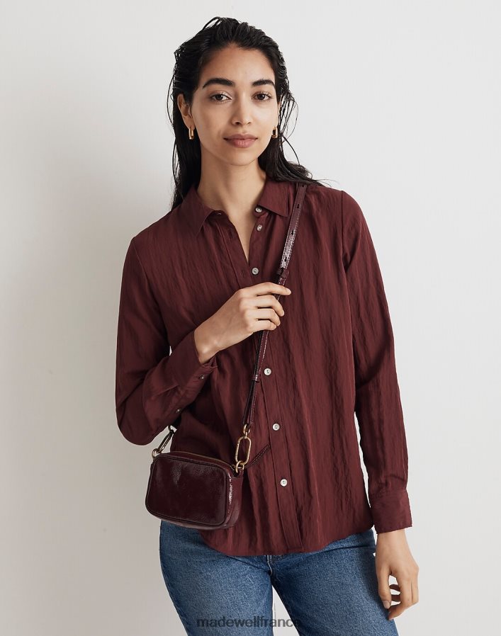 accessoires fr Madewell femmes le mini sac bandoulière mousqueton en cuir cabernet DX8828666