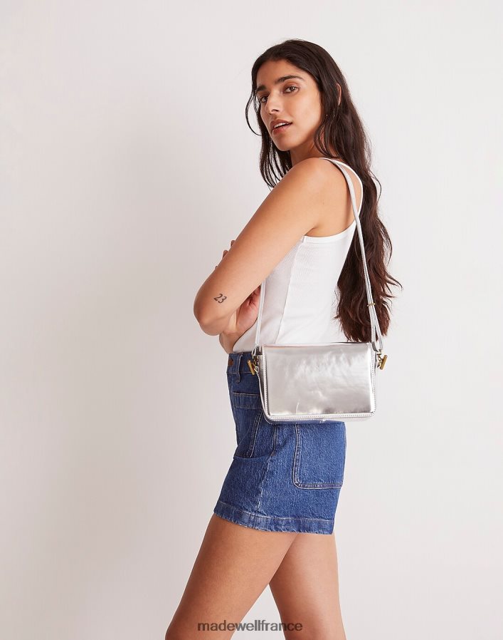 accessoires fr Madewell femmes le sac bandoulière à rabat toggle en cuir specchio argent DX8828684