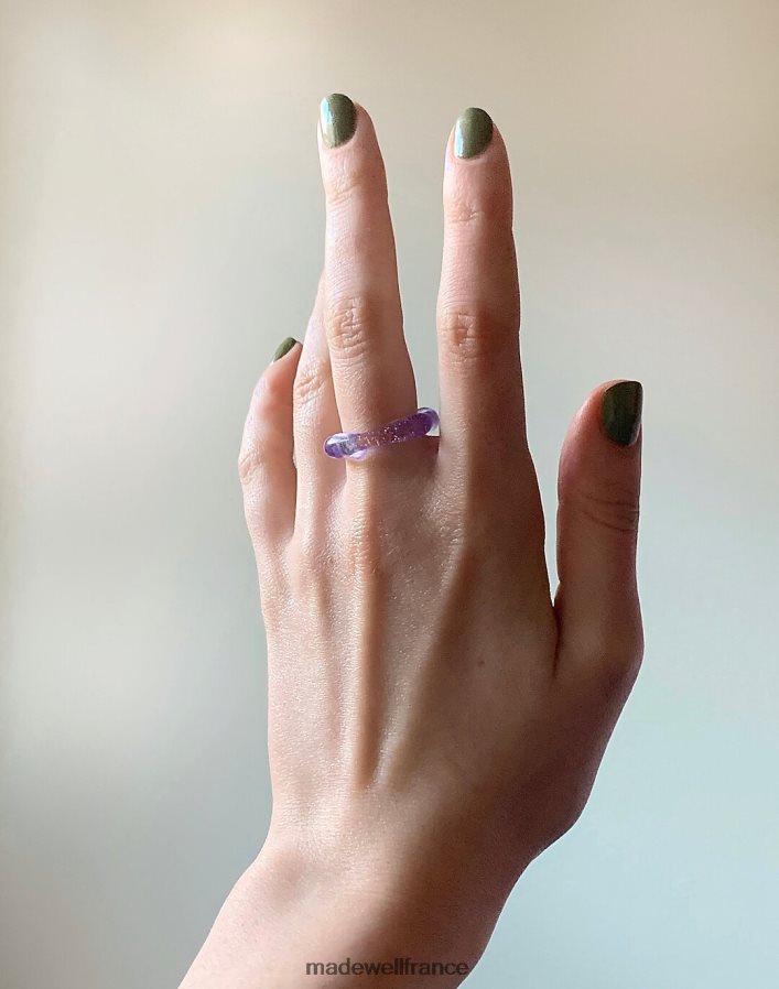 bijoux fr Madewell femmes bague en verre à bande organique jane d'arensbourg lilas DX88281466