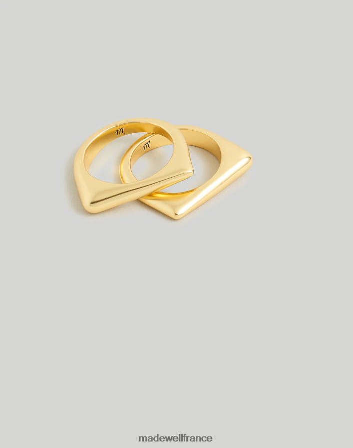 bijoux fr Madewell femmes ensemble d'anneaux d'empilage de gouttelettes or vintage DX8828975