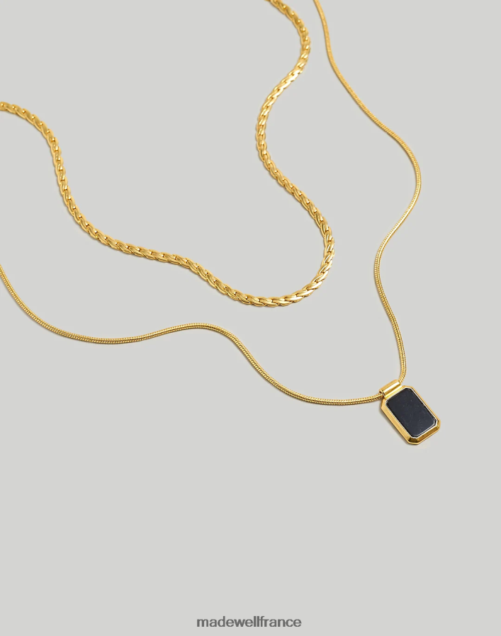 bijoux fr Madewell femmes Ensemble collier et chaîne de montre 2 pièces or vintage DX8828951