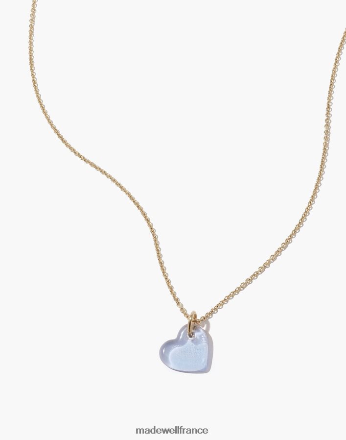 bijoux fr Madewell femmes collier à breloques coeur cled bleu clair DX88281817