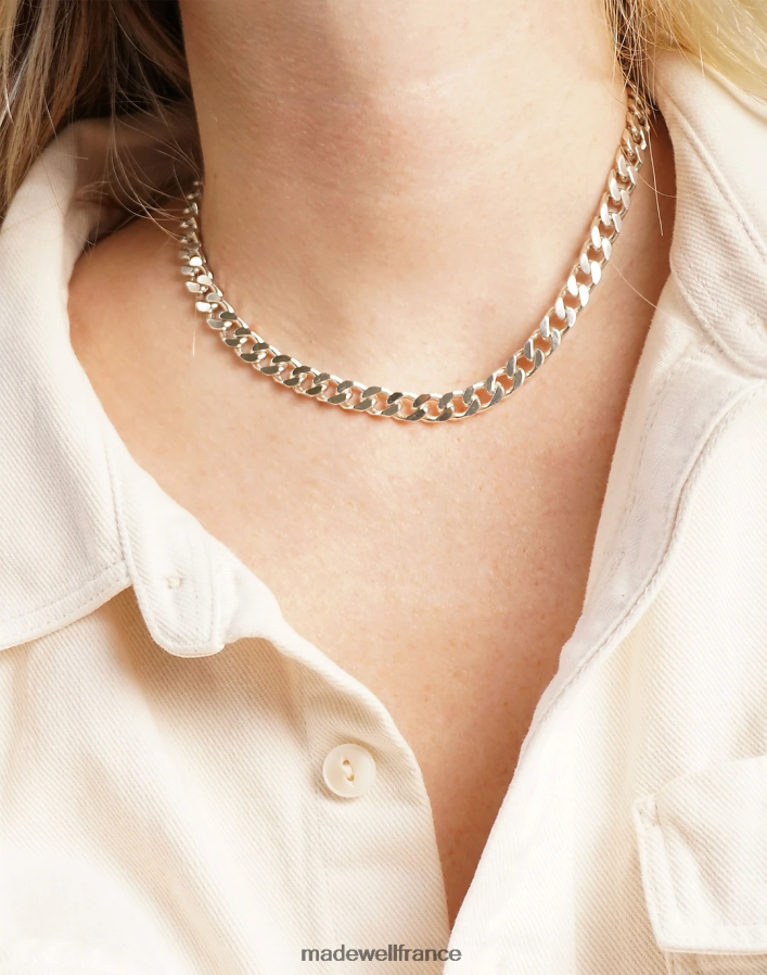 bijoux fr Madewell femmes collier à chaîne gourmette studio charlotte cauwe argent DX88281396