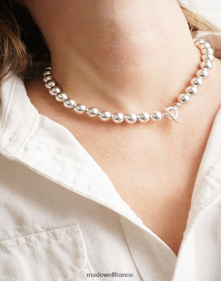 bijoux fr Madewell femmes collier de perles studio charlotte cauwe 10mm argent DX88281387