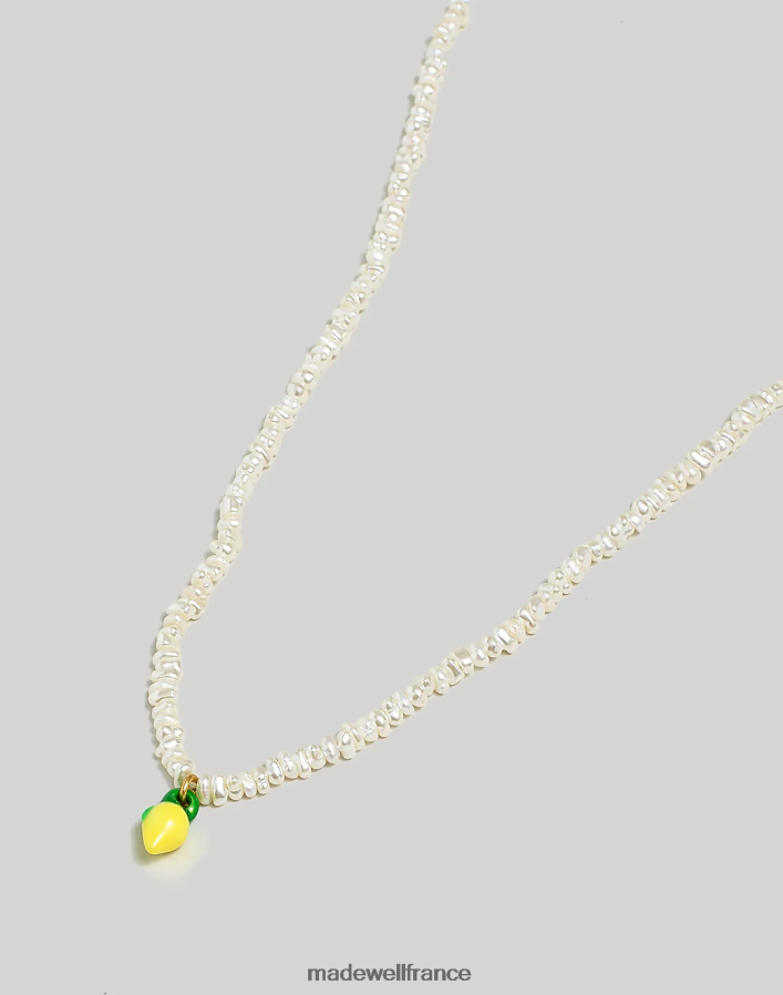 bijoux fr Madewell femmes collier pendentif citron en émail camomille DX8828966