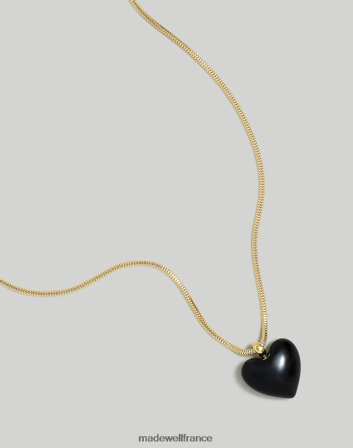 bijoux fr Madewell femmes collier pendentif coeur gonflé en verre or pâle DX8828950