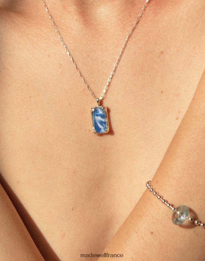 bijoux fr Madewell femmes collier prisme cled marbre bleu clair DX88281813