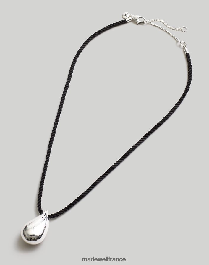 bijoux fr Madewell femmes collier ras de cou en cordon de larme gonflé argent poli DX8828953
