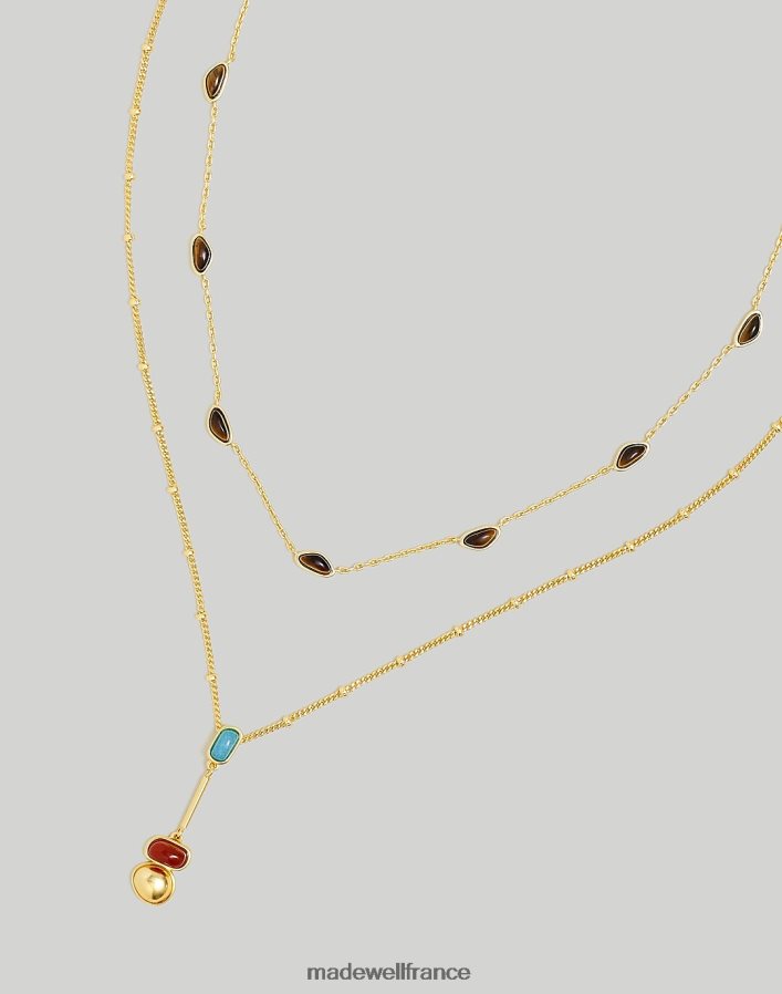 bijoux fr Madewell femmes ensemble de deux colliers lariat stone collection or vintage DX8828946