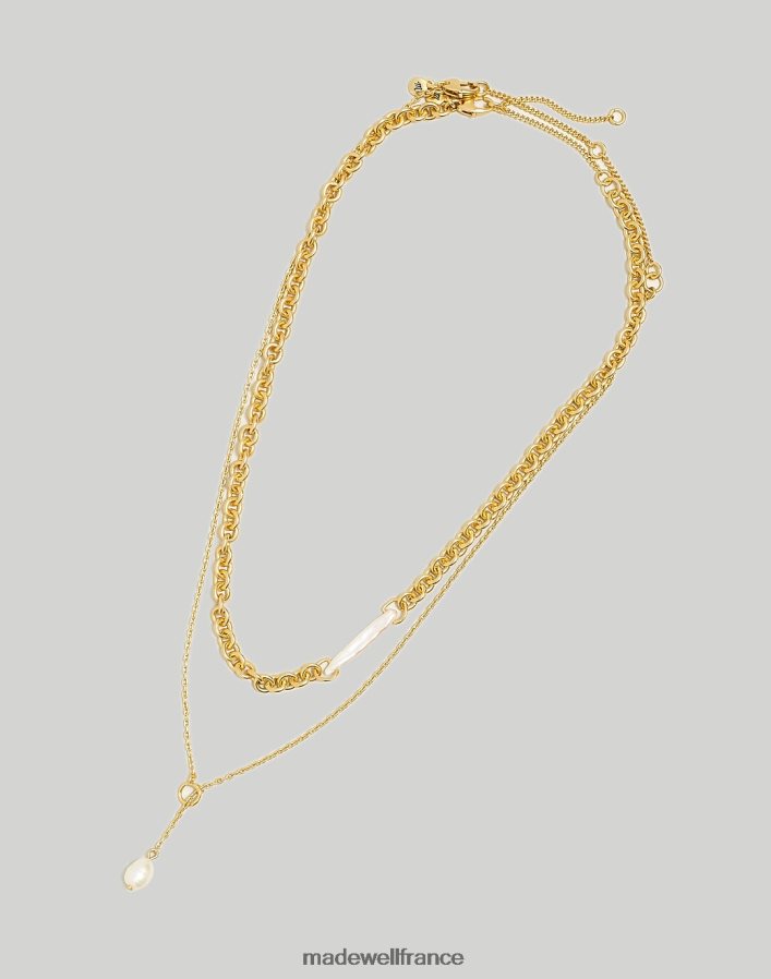 bijoux fr Madewell femmes lot de deux colliers de perles moulées or pâle DX8828947
