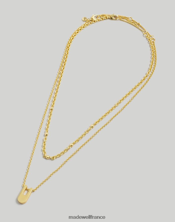 bijoux fr Madewell femmes lot de deux colliers à pendentif en forme de U or vintage DX8828937