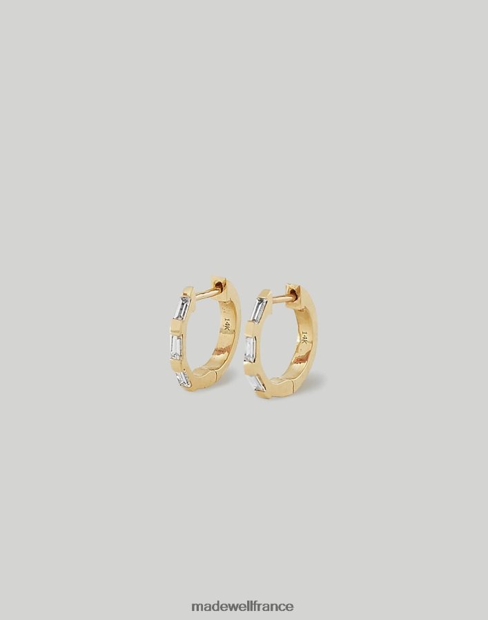 accessoires fr Madewell femmes Kinn Ellie boucles d'oreilles Huggie en diamant baguette or DX88281731