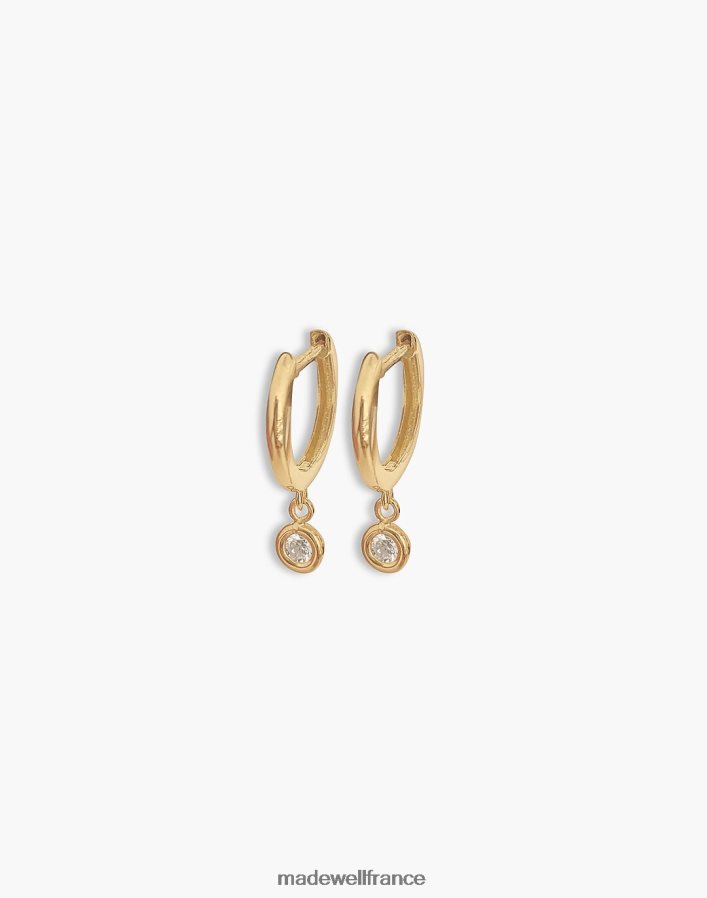 bijoux fr Madewell femmes Kinn Kara - Boucles d'oreilles créoles Huggie à diamants ronds or DX88281774