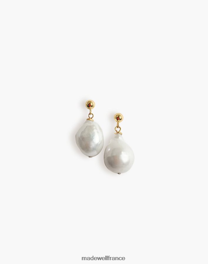 bijoux fr Madewell femmes Kinn boucles d'oreilles pendantes en perles baroques or DX88281743