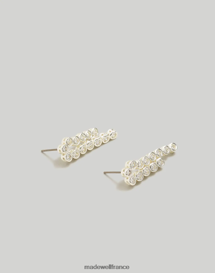 bijoux fr Madewell femmes The Tennis Collection - Boucles d'oreilles cascade en cristal serti clos argent poli DX8828855