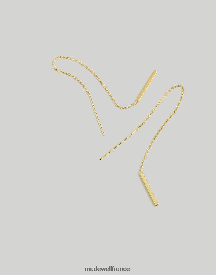 bijoux fr Madewell femmes boucles d'oreilles à barre d'enfilage or pâle DX8828892