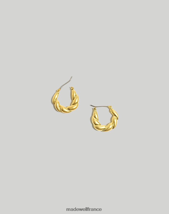bijoux fr Madewell femmes boucles d'oreilles cerceau huggie gonflées torsadées or vintage DX8828921