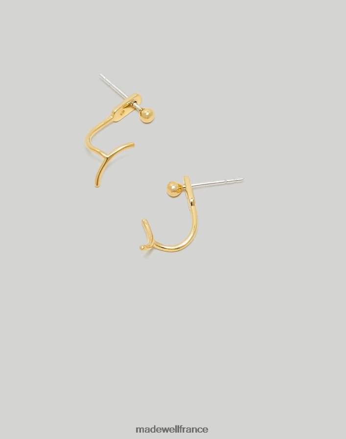 bijoux fr Madewell femmes boucles d'oreilles courbées plaquées demi-fines de la collection délicate Or 14 carats DX8828929