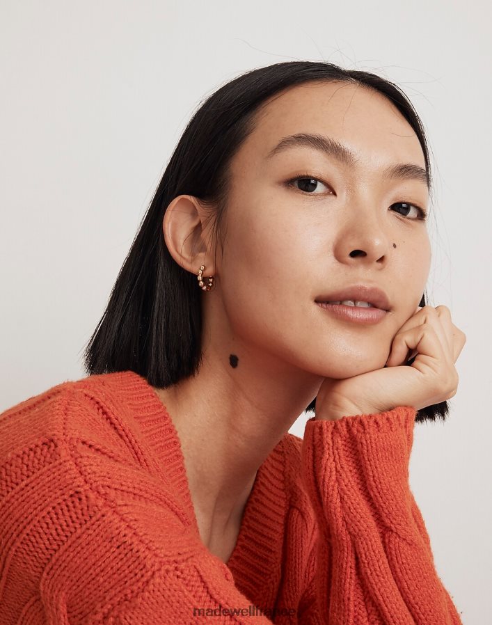 bijoux fr Madewell femmes boucles d'oreilles créoles boule à bulles or pâle DX8828924