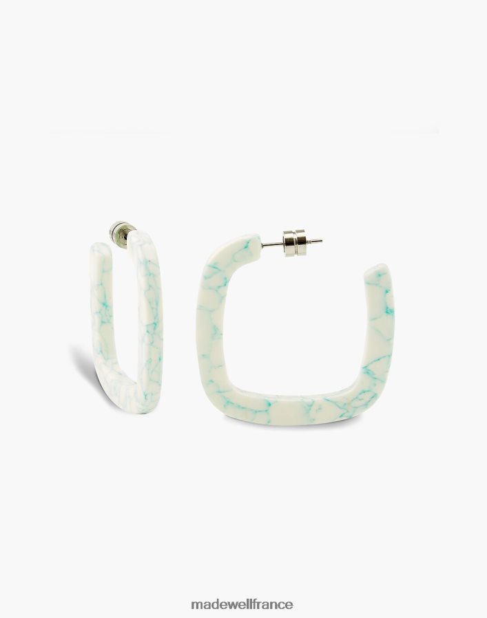 bijoux fr Madewell femmes boucles d'oreilles créoles carrées midi machette blanc ivoire DX88281789