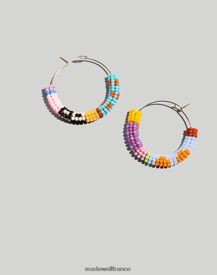 bijoux fr Madewell femmes boucles d'oreilles créoles cuerda en perles kisiwa multi DX88281515