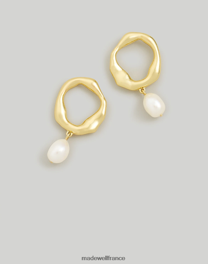 bijoux fr Madewell femmes boucles d'oreilles créoles en perles d'eau douce or vintage DX8828870