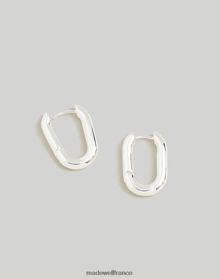 bijoux fr Madewell femmes boucles d'oreilles créoles à mousqueton argent poli DX8828896