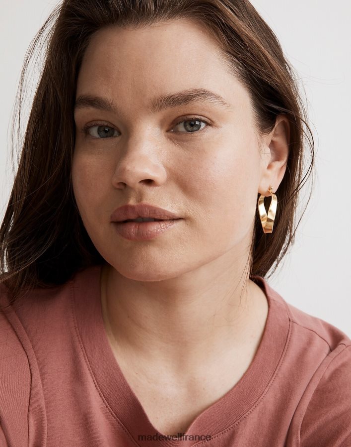 bijoux fr Madewell femmes boucles d'oreilles créoles torsadées or vintage DX8828897