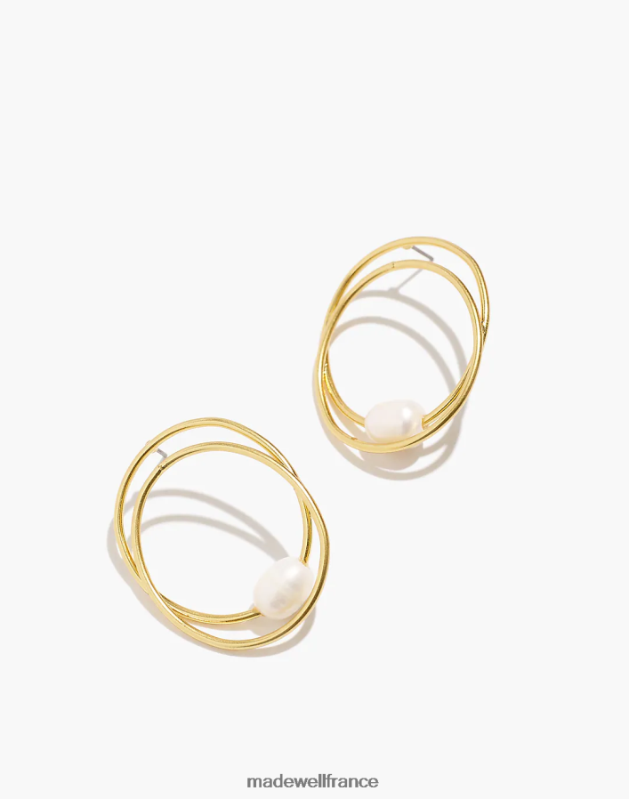 bijoux fr Madewell femmes boucles d'oreilles doubles créoles sur le devant Perle d'eau douce DX8828902