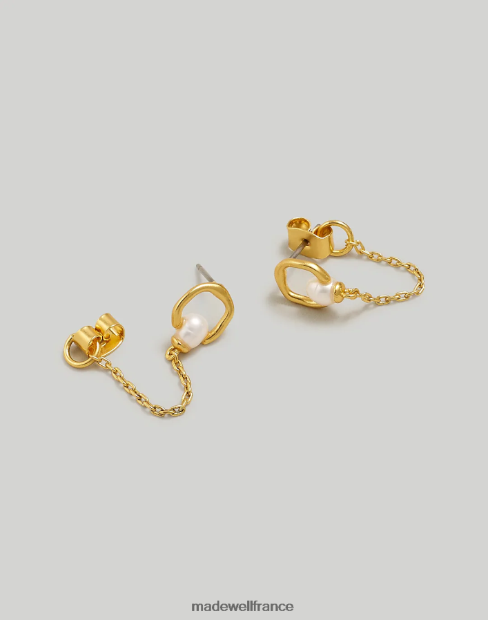 bijoux fr Madewell femmes boucles d'oreilles en chaîne de perles d'eau douce or pâle DX8828845