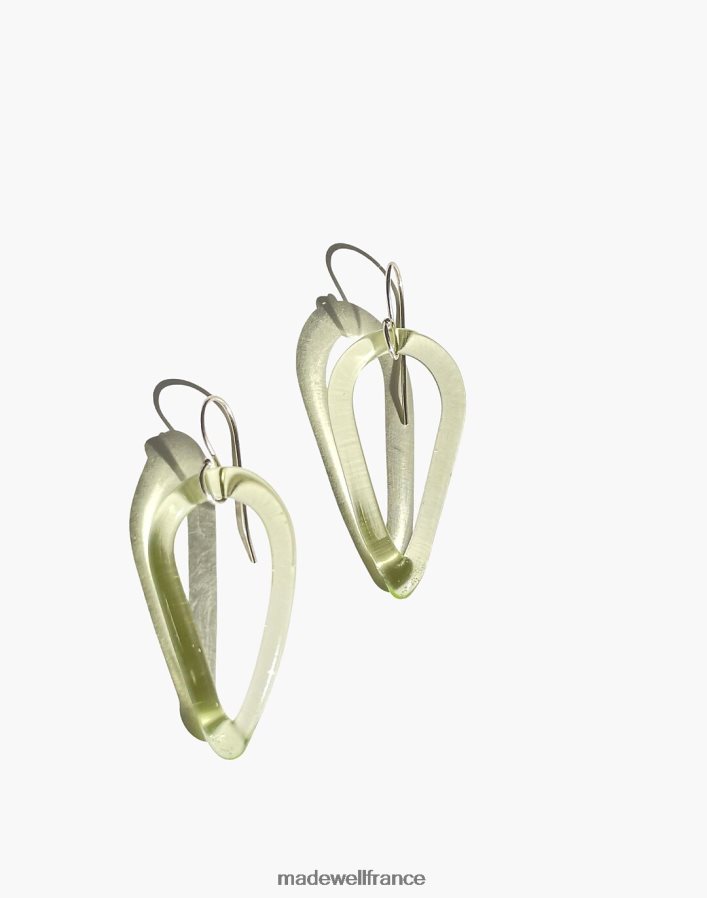 bijoux fr Madewell femmes boucles d'oreilles en verre lime larme jane d'arensbourg vert clair DX88281469