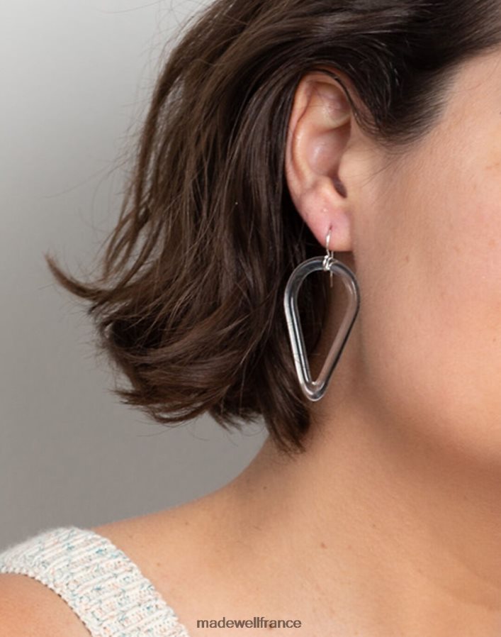 bijoux fr Madewell femmes boucles d'oreilles en verre transparent en forme de larme de Jane d'Arensbourg une couleur DX88281571
